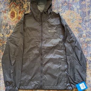 Mens Large Columbia Windbreaker W/ Hoodie (adjustable waist)